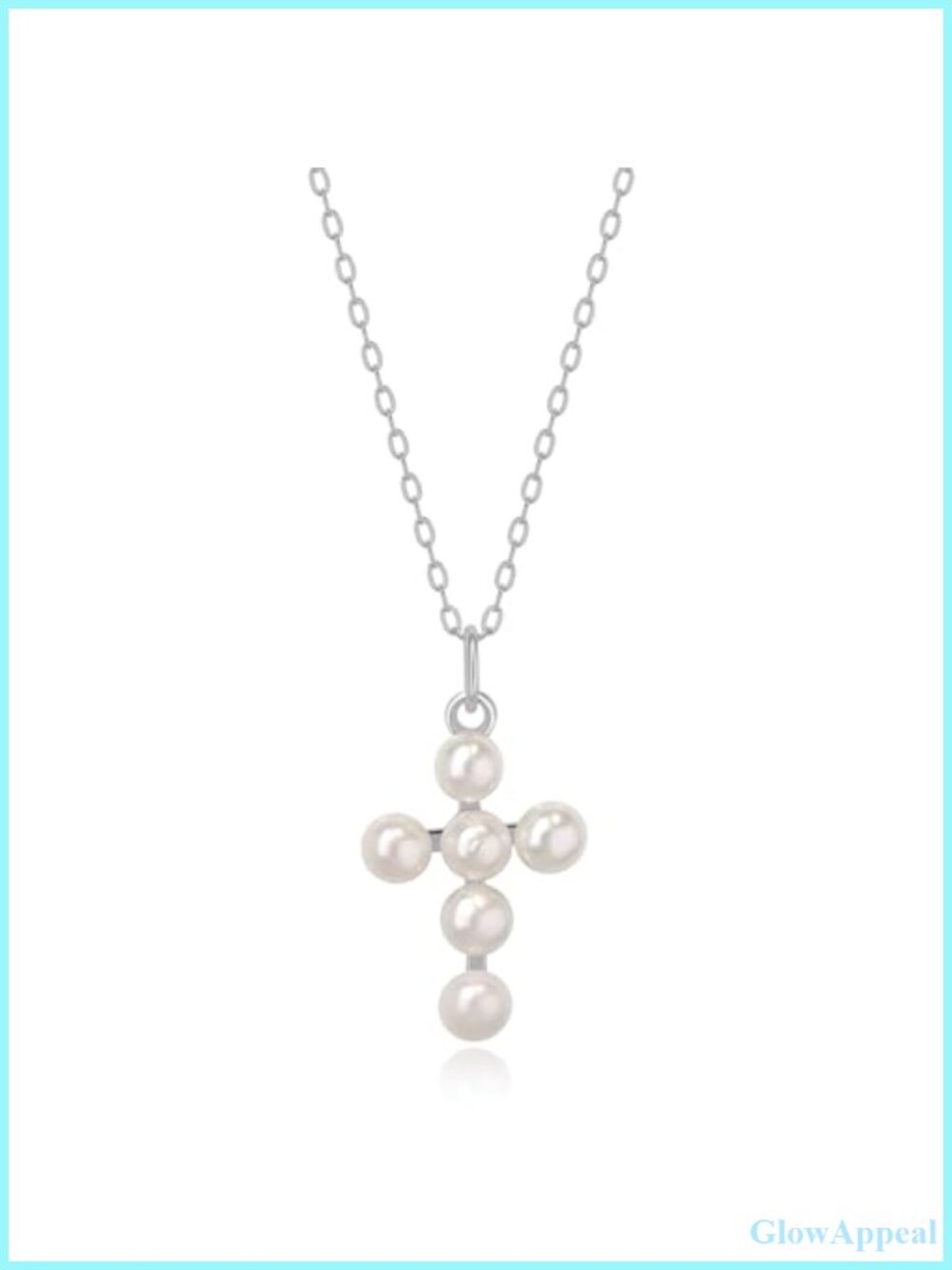 Pearl Cross Necklace Sterling Silver Freshwater Pendant Christian Jewelry Gift